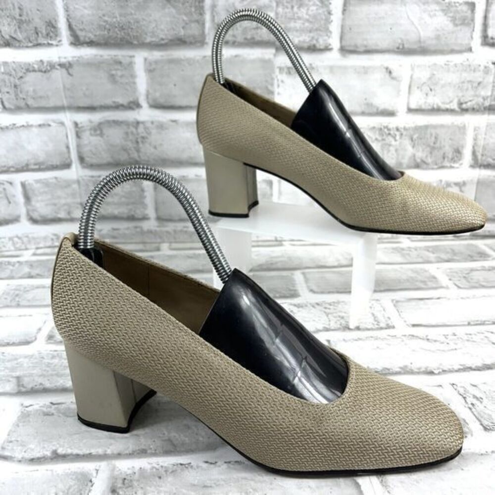 Stuart Weitzman Women’s Size 8 Square Toe Woven Pumps Vintage